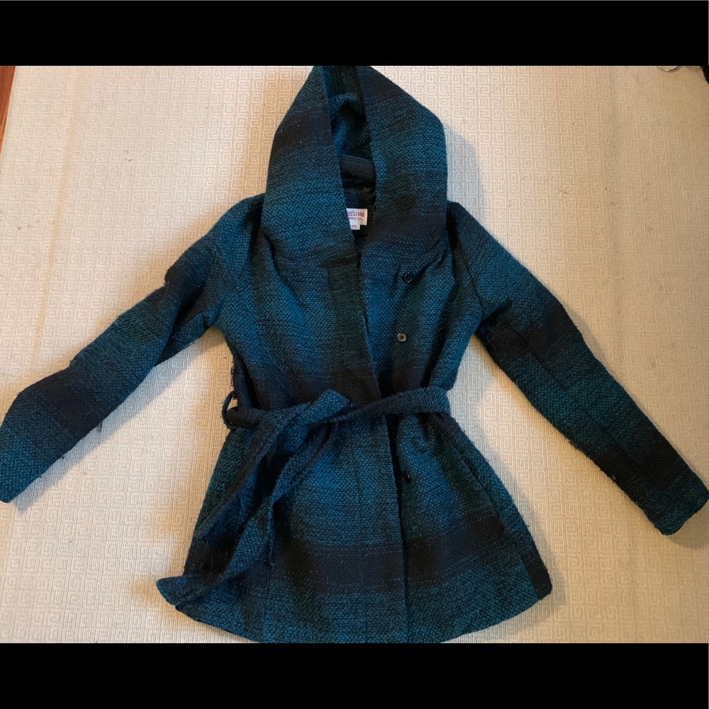 Cozy hooded wrap coat